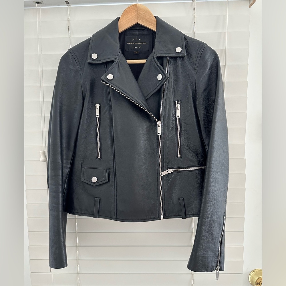 French Connection 100% lamb leather jacket